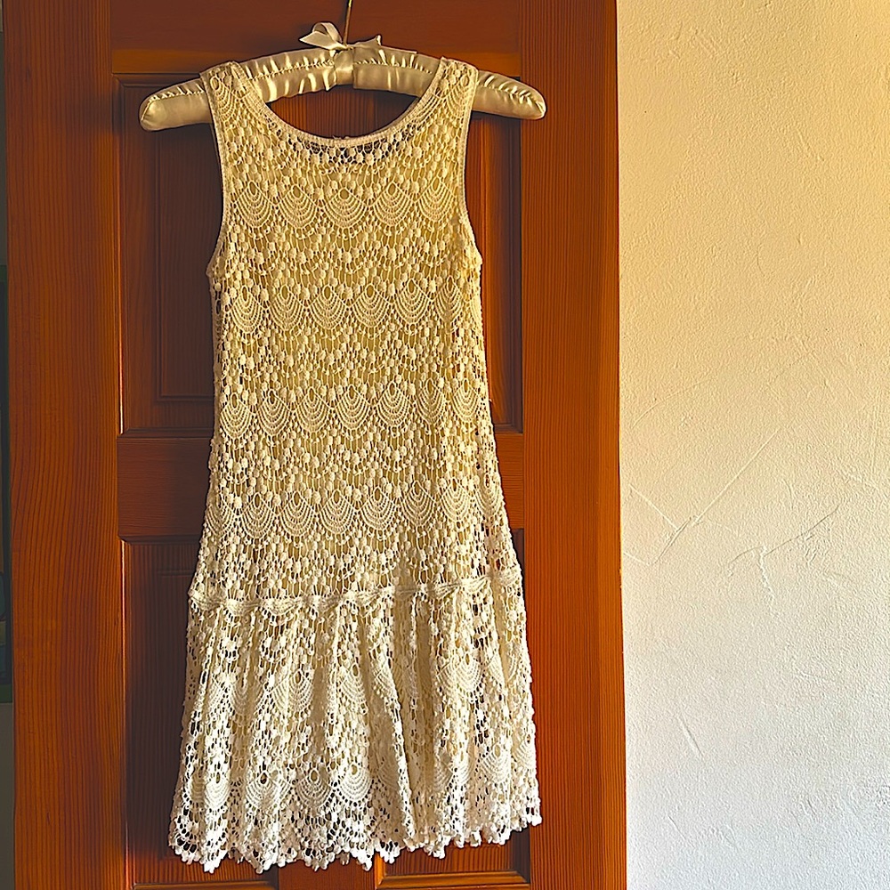 Autograph by M&S Cream Cotton Lace Dress Size 9-10
